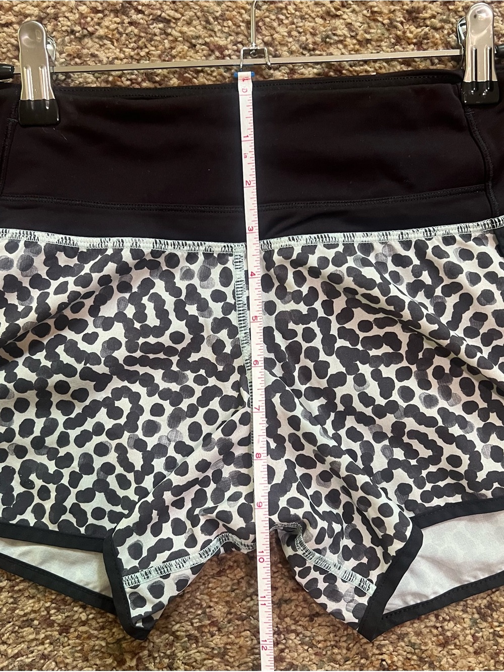 LULULEMON RUN TIMES SHORT *4 way Stretch (Ace Spot Tranquil Blue Black/ Black) - Picture 6 of 6